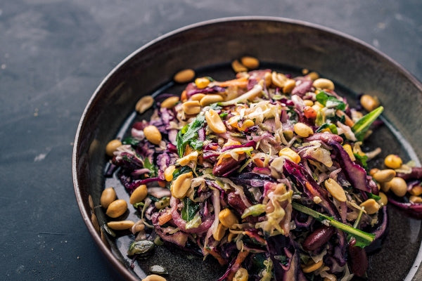 Thai-Inspired Crunchy Slaw with Creamy Peanut Lime Dressing
